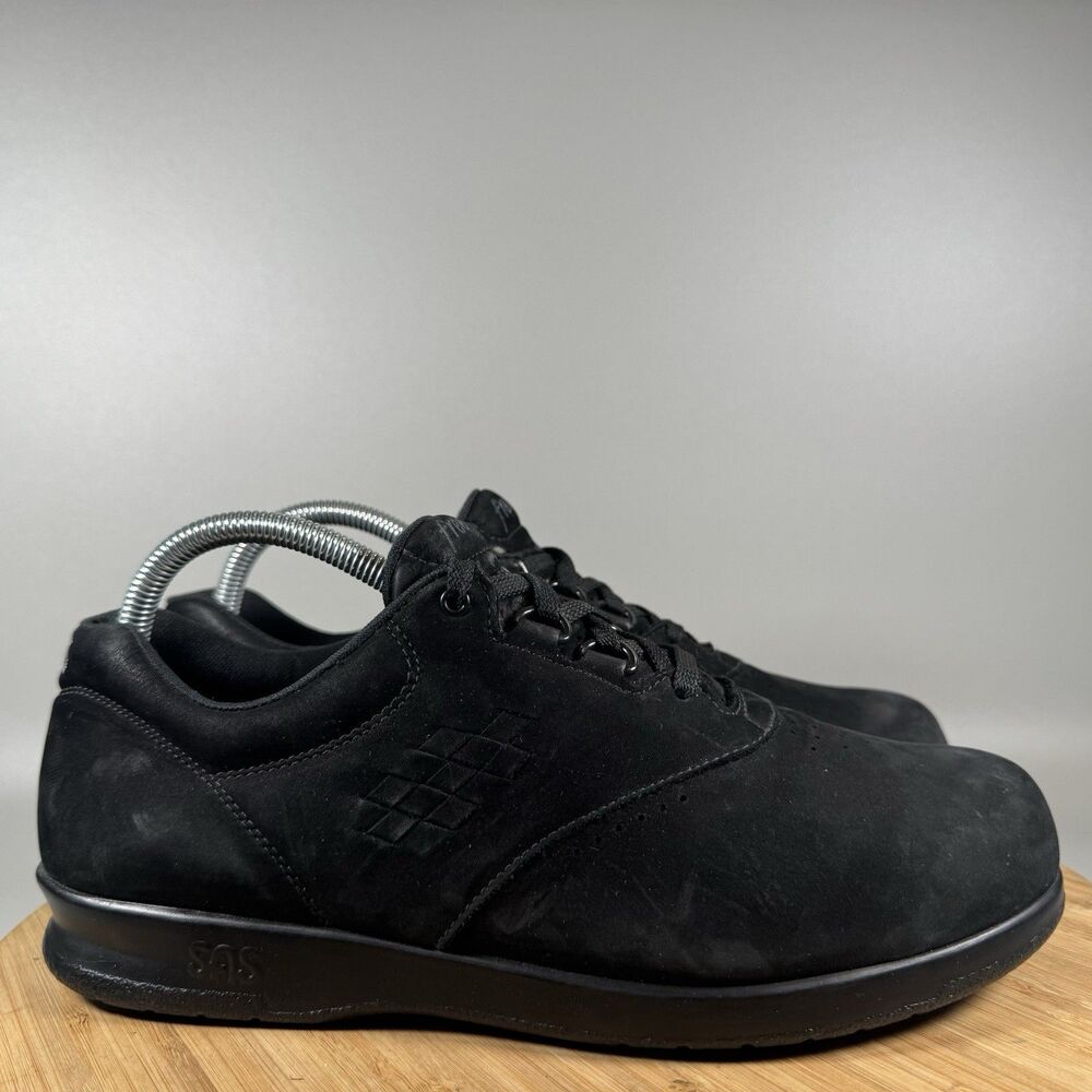 SAS Free Time Womens Shoes 9.5 M‎ Black Leather Sneaker Athletic Walking Comfort